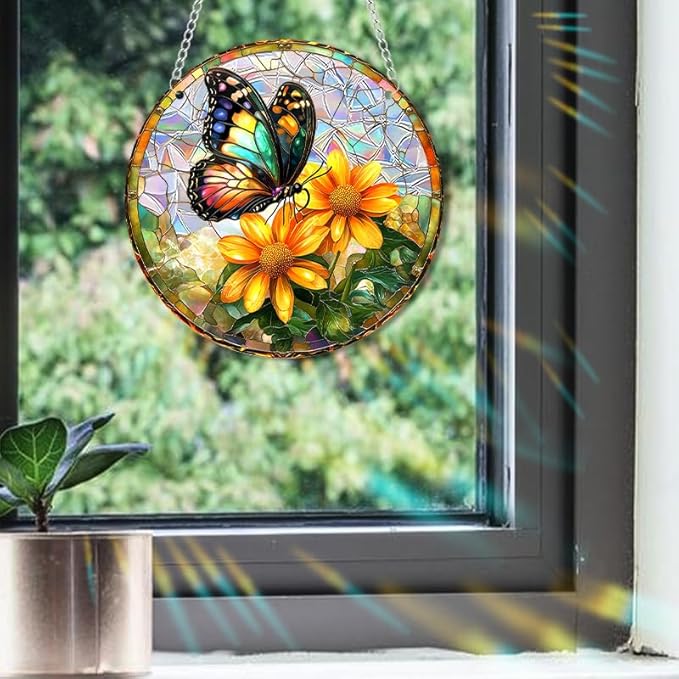 Sun Catchers Indoor Window, Acrylic Rainbow Suncatcher Window Hanging Decoration for Living Room Bedroom Summer Home Balcony Ornaments Decoration