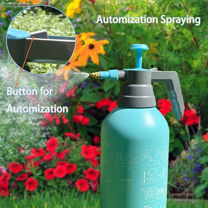 3L Garden Sprayer, Handheld Pump Weed Sprayer 0.8Gallon Hand Pressure Sprayer (3L-2PCS-Blue)