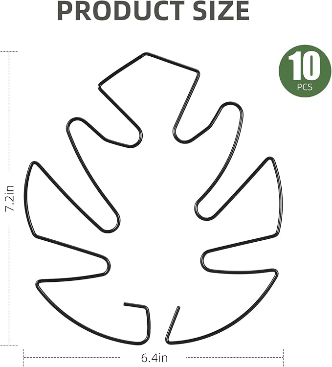 10PCS Iron Monstera Plant Support, Uniquely Designed Indoor Plant Accessories, Stable Plant Support Stakes for Indoor Plant, Turtle Shell Bamboo Clamp Set for Thriving Growth