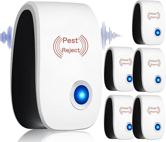 6 Pack Ultrasonic Pest Repeller Indoor Mouse Repellent Pest Repellent Ultrasonic Plug in for Spiders, Mices, Mosquitoes, Roaches, Mouse, Rodent, Bugs, Ants, Flies