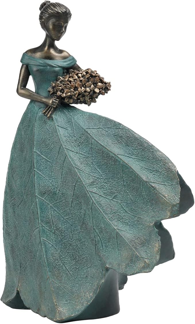 Guichifun Fairy Statue Collection Home Decoration - Leaf Angel Girls Resin Modern Table Decor for Living Room Office Sculpture Decor for Women Indoor Rustic Figurines Gift 5 x 3 x 7.5 Inch