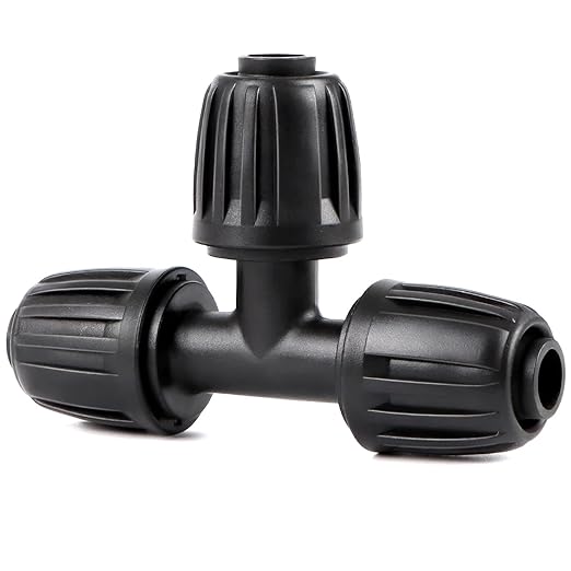 12 Pieces 1/2 Inch Drip Irrigation Tee Fittings, 1/2'' Drip Line Barbed Locked Tee Connectors for 1/2 Inch Irrigation Tubing (1/2" ID x 0.640" OD) Anti-leak 3-Way Irrigation System Parts