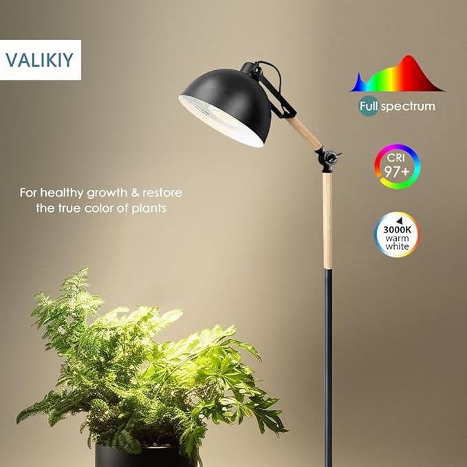 LED Grow Light for Indoor Plants, 20W Adjustable Standing Grow Lamp with Rotatable Head, Foot Switch & External Timer, Full Spectrum, Energy-Efficient & 97+ CRI for Thriving, Lush Growth.
