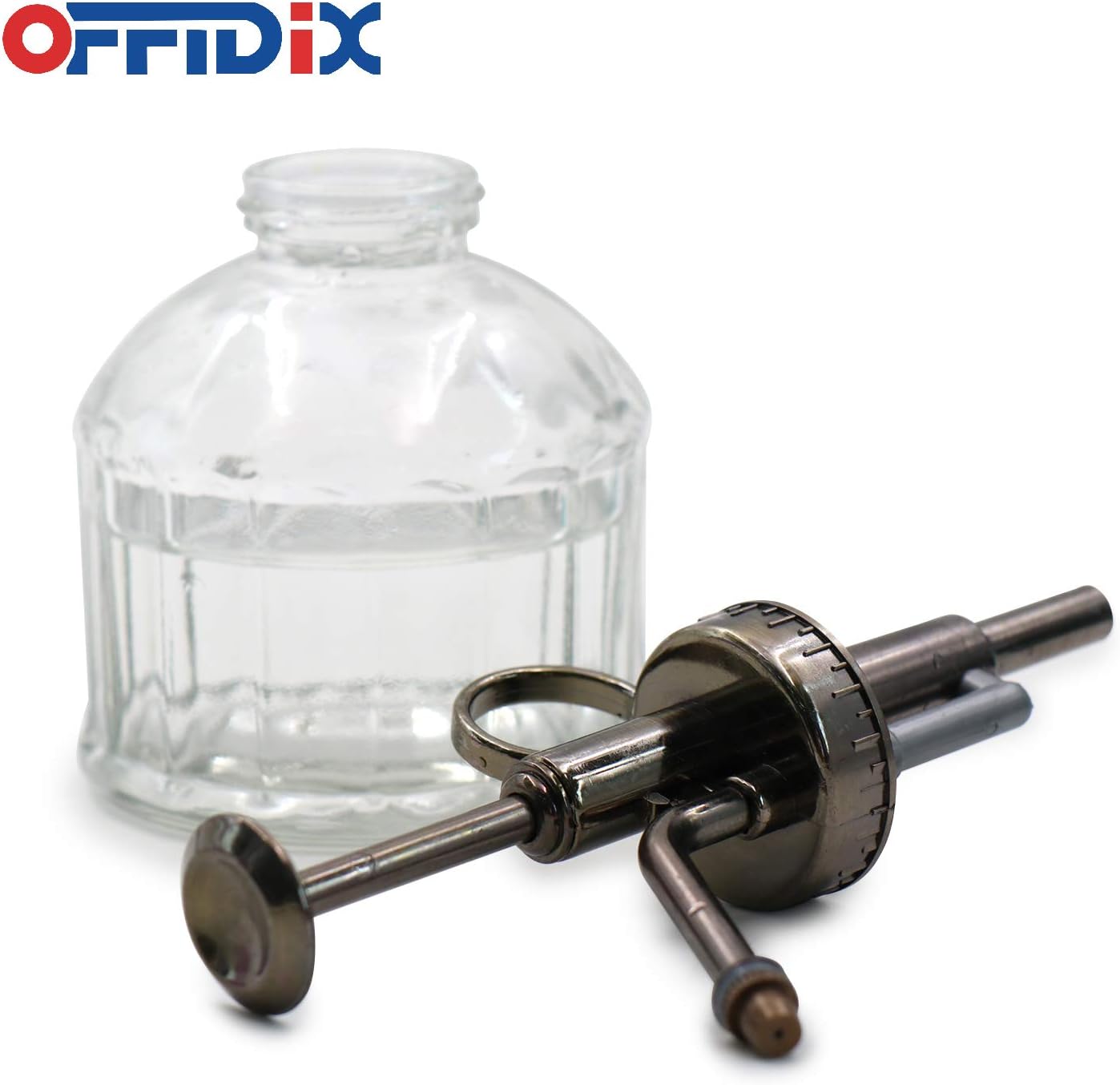 OFFIDIX Transparent Glass Watering Spray Bottle,Plant Mister with Plastic Bronze Plastic Top Pump, Glass Small Watering Can for Indoor Potted Plant, Outdoor Indoor Garden, Plants, Cleaning Solutions