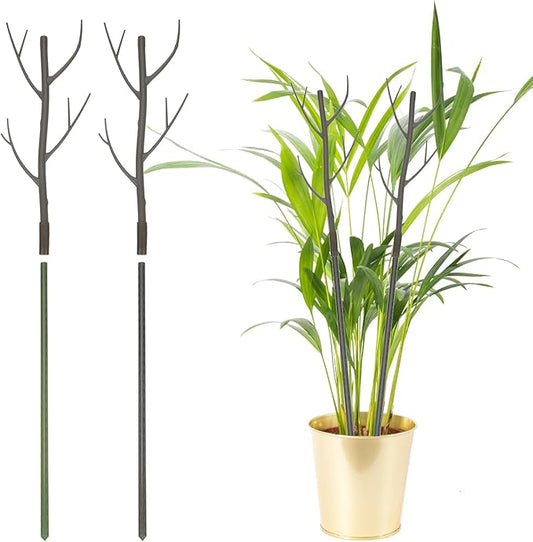 uxcell 2 Pcs Plant Support Stakes, 27.5" Twig Plant Stem Support Structures Garden Branches Plants Supports for House Potted Monstera Plants, Brown