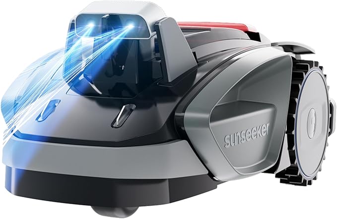 Sunseeker V3 Wireless Robot Lawn Mower 0.15 Acre/ 6,400 Sq. Ft, One-Click Mowing Automatic Lawn Mower, Vision AI Smart Obstacle Avoidance, 42% Slopes, Low Noise, Multi-Zone Navigation, App Control