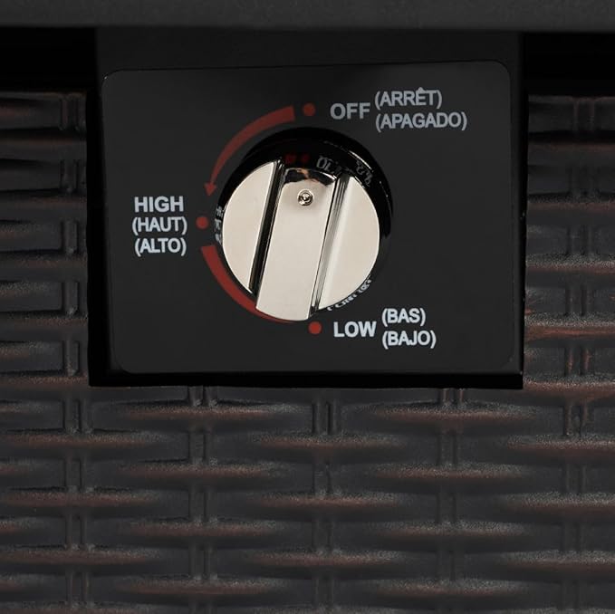 28'' Propane Fire Pit Table, 50,000 BTU Fire Table with Steel Lid, Big Legs, Laval Rocks.