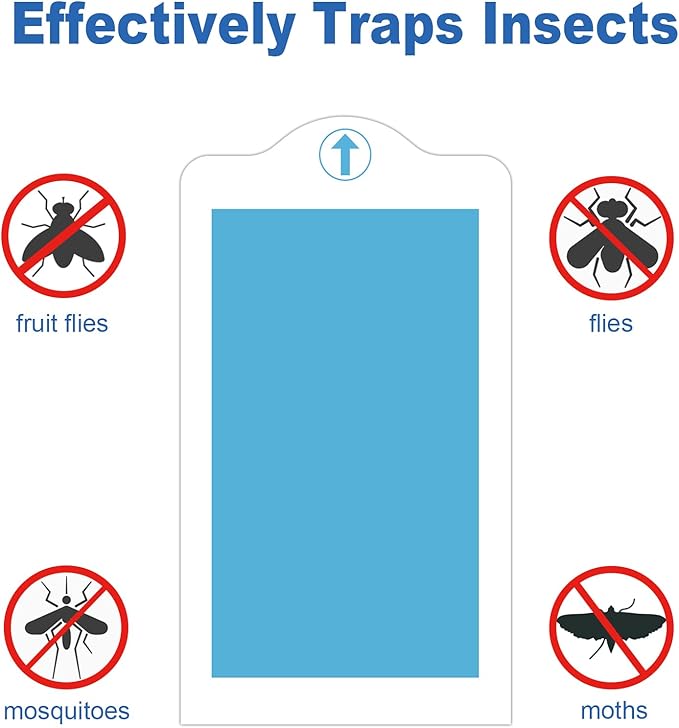 24 Pcs Flying Insect Trap Refill Compatible with BURLAN QH009A Fruit Fly Trap, Replacement Sticky Glue Cards for UVA Fly Insect Trap for Indoors Plug-in (No Device)