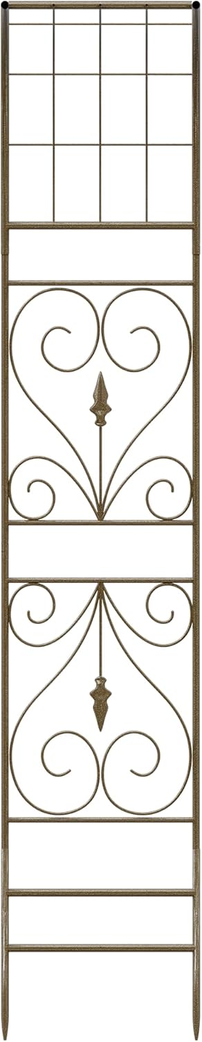 Jardineer Metal Garden Arbor,104.3-Inch Tall,Flat-Top Wrought Iron Outdoor Archway,Heavy-Duty Trellis for Climbing Plants,Perfect for Backyard Garden Entrance,Designed for Roses and Wisteria (Copper)