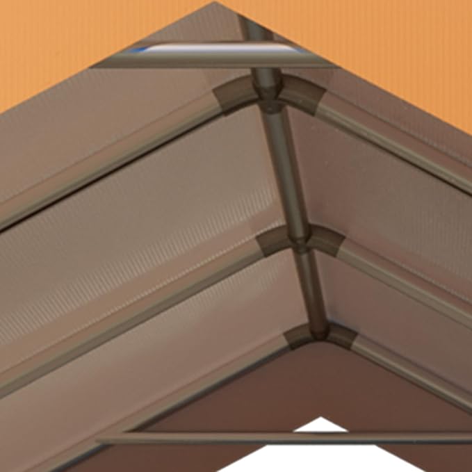 Multi-Size Heavy Duty Carport 12x20 Ft, Portable Garage with Roll-Up Zipper Doors/Windows, 200g PE Tarp & Removable Sidewalls, 12 Stakes & 12 Ropes, Grey/Gray All-Season Shelter for Car.