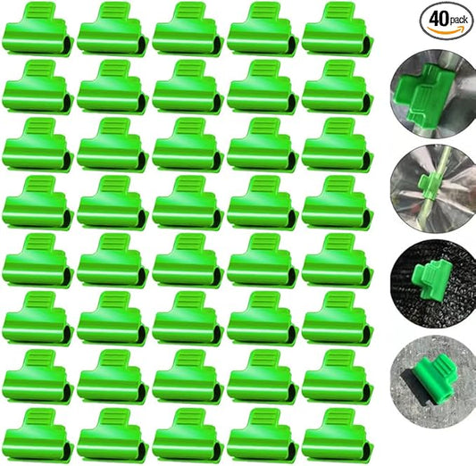 40pcs 19mm Greenhouse Clamps for 3/4 Inch (18-20mm) PVC Pipe Poles, Garden Support Frame Hoops, Grow Tunnel Plant Support Garden Stakes For Fixing Plant Plastic Sheeting, Film Row Cover Net