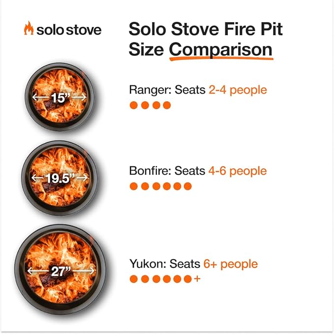 Solo Stove Yukon 2.0, 27 Inch Smokeless Fire Pit with Removable Ash Pan - Wood Burning Portable Stainless Steel Outdoor Fireplace, Stainless Steel, Ideal for 6 or More People, 38 lbs, Water