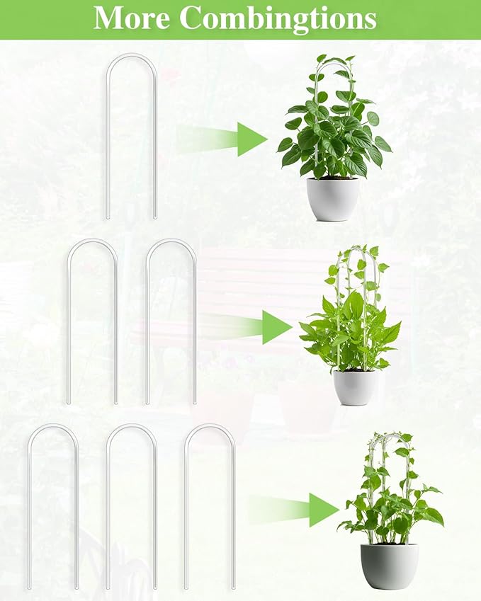 3 Pack U-Shaped Clear Acrylic Garden Trellis, Indoor Plant Support for Climbing Plants, Potted Houseplant Trellis for Hoya, Pothos, Monstera