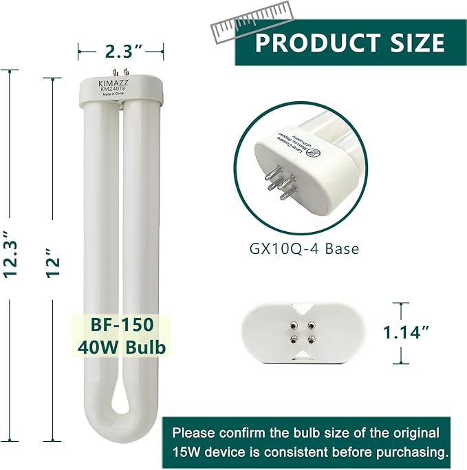 BF-150 Replacement Bulb for Flowtron BK-80D, MC9000, FC-7600, FC-7800, FC-8800, Stinger UV40 b4040, 40 Watt, 12-inch FUL40T8/BL, 2-Pack