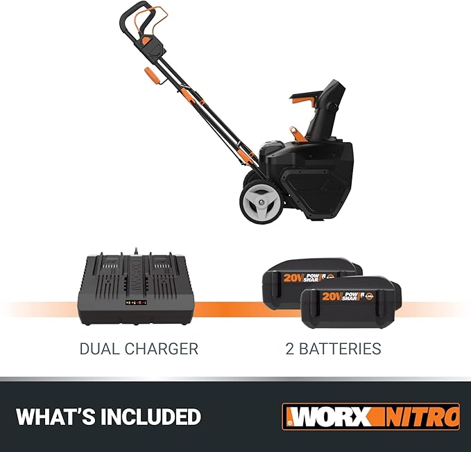 Worx 40V 20" Cordless Snow Blower Power Share with Brushless Motor - WG471 (Batteries & Charger Included)