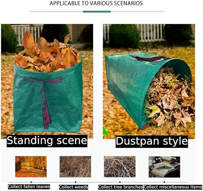 2 PACK Leaf Bag,Lawn Bags,Reuseable Yard Waste Bag, Heavy Duty Lawn and Leaf Bag With Gardening Gloves,40 Gallons Yard Bags for Leaves Lawn Grass Clippings Camping