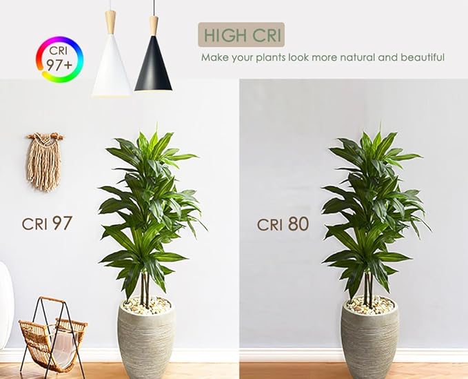 Hanging Grow Light, 20W Full Spectrum Pendant Grow Lights 15FT Power Cord, Decorative Grow Light for Indoor Plants, Flowers, Garden (Ceiling Mounted Hooks&Wall Mounted Bracket Included)