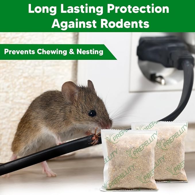 Rodent Repellent, Mouse Repellent Pouches, Mice Repellent Indoor, Rat Repellent for House, Extra-Strength Peppermint to Repel Mice and Rats, Mouse Deterrent Outdoor, Keep Mice Out of Camper-8P