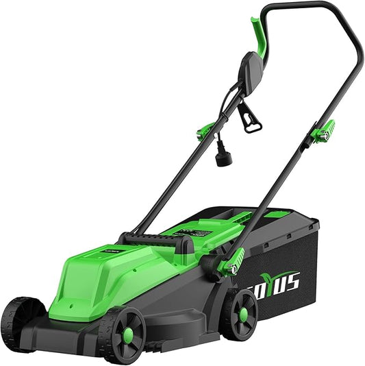 SOYUS Electric Lawn Mower Corded, 13 Inch 10-Amp Lawn Mowers with 8 Gallon Collection Bag, 3-Position Cutting Height Adjustment for Yard and Farm