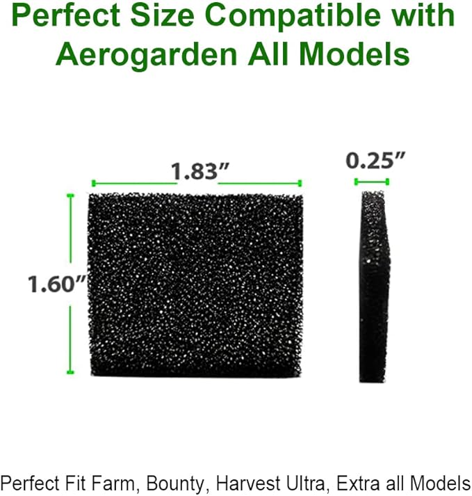 30-Pack Pump Filter for Aerogarden Hydroponic Growing System, Pump Filter Sponge Replacement Accessories Compatible with Aerogarden Plant Germination Kits