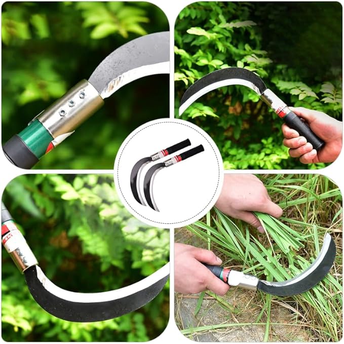 DOITOOL 2pcs Weeder Device Cutter Sickle Manganese Gardening Harvest Steel Grass Hook Reaping Tool Chopping Manual Multipurpose Tree