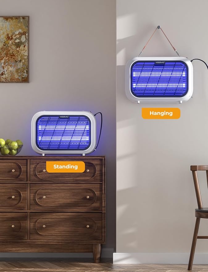 YISSVIC 20W Indoor Bug Zapper Electric Fruit Fly Traps for Indoors Mosquito Zapper Electric Fly Zapper Moth Gnat Insect Killer for Home Office Garage Kitchen Dining Living Room (White)