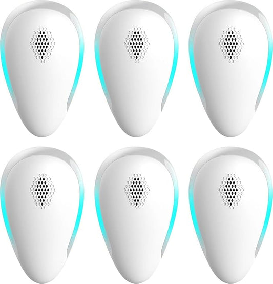 Ultrasonic Pest Repeller Indoor, 6 Pack Pest Repellent Ultrasonic Plug in Electronic Repeller for Mosquito, Spider, Bugs, Mice, Ant, Insects, Roach, Non-Toxic