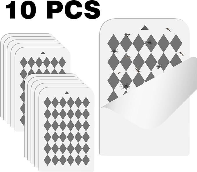 Fly Insect Trap,Indoor Plug-in Fly Traps for Flies, Fruit Flies, Moths, and Other Flying Insects,Moths Killer with Night Light (NO Devices +10Glue Cards)