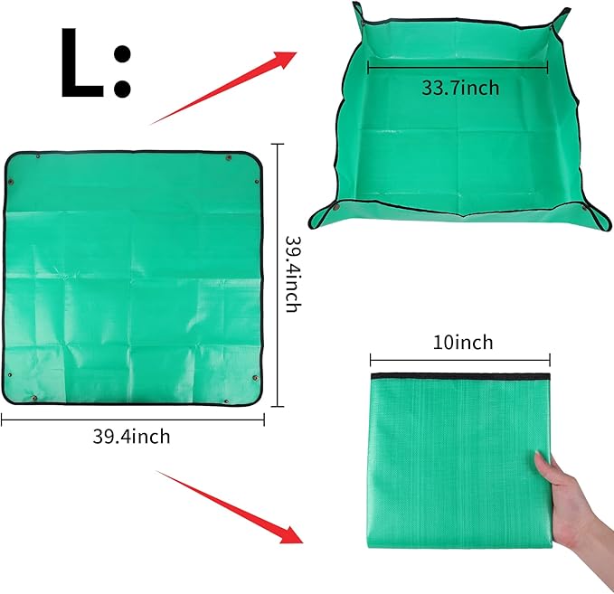 39.4" x 39.4" Extra Large Plant Repotting Mat, Waterproof Repotting Tray for Indoor Plants Potting Soil, Gardening Tray Mat, Portable Potting Tray Soil Mat for Indoor House Plants Succulents Orchid