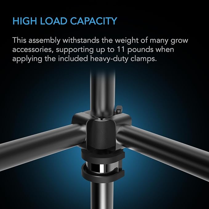 AC Infinity Heavy-Duty Grow Tent Mounting Bars 5x5', High Airflow CFM Kit Prevents Walls from Sucking in, Trellis and Supplemental Lights Mounting for All 5x5 Indoor Grow Tents