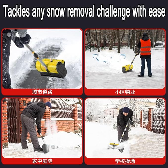 Cordless Snow Shovel,12" Electric Snow Blower with Adjustable Handle and Directional Plate,6.2" Clear Depth with Front Handle for Deck,Patio,Bare Tool(No Battery) (for Dewalt)