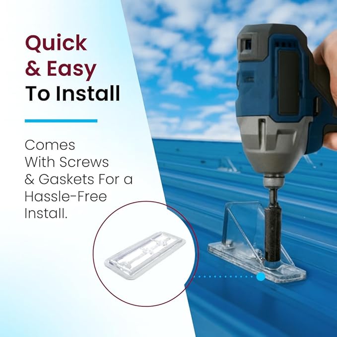 Color 50 Qty Commercial Bulk Pack (Snow Guards, Perfect Seal Gaskets & Screws) - Stop Snow from Sliding Off Your Metal Roof Snow Guard Block Stops Breaks (Hunter Green)