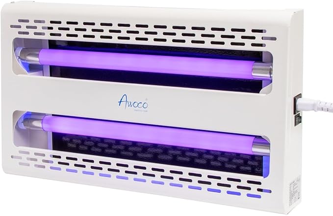 Awoco 11W 100V-240V LED Wall Mount or Table Standing Sticky Fly Trap Lamp for Capturing Flies, Mosquitoes, Moths and Flying Insect (Fly Trap)