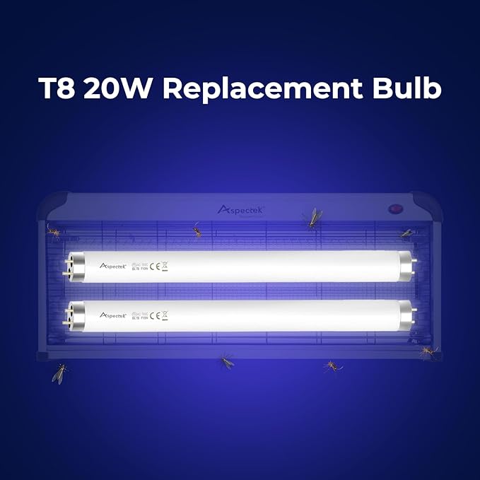 ASPECTEK Bug Zapper Replacement UV Lamp Bulbs – Light Tubes for 40W Electronic Insect Killers – Fits ASIN B07KSRFJ9Y, 2-Pack