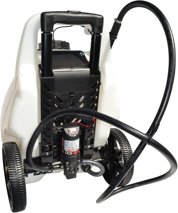 Workhorse Sprayers LG05SSG2 Rechargeable Spot Sprayer - White Portable Sprayer with Wheels, Vertical & Horizontal Stream Range, 5 Gallon Tank. Garden Sprayer