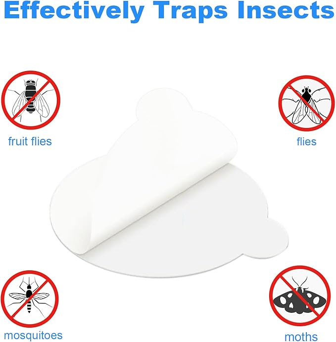 50 Pcs 4.3" Refill Glue Boards Compatible with Katchy, Fenun, Dunaga, and Fvoai Zap H3 M3 Pro, Replacement Sticky Pads for Indoor Insect Fly Mosquito Trap Bug Catcher Catchy Zapper
