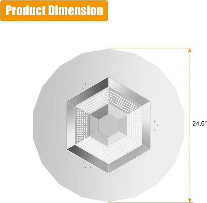 One-Piece 19.5" Heat Deflector Replacement for Solo Bonfire 19.5" Stove Fire Pit,Stainless Steel Heat Diffuser Accessories with 3 Support Leg for Most 19.5inches Outdoor Indoor Backyard Fire Pit