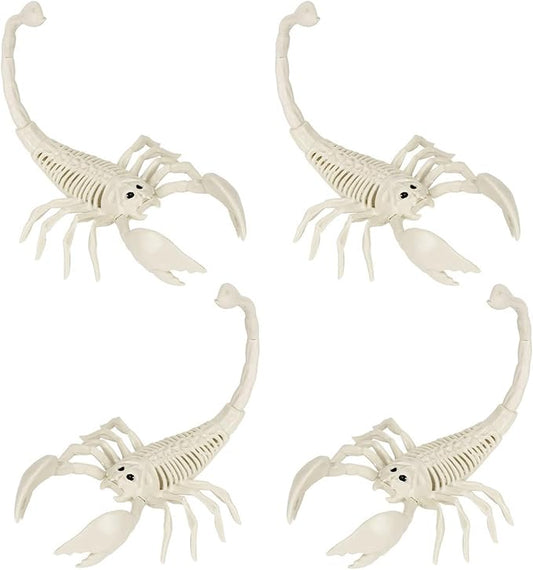 Halloween Animal Skeleton Decor Halloween Decorative Horrible Cow Bat Spider Rat Bones for Decoration (4, Scorpion)