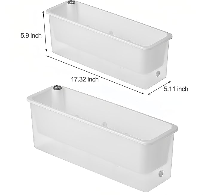 FAMZ Self Watering Pots - 3 Pack Transparent Rectangular Planting Pots for Indoor Plants - Suitable for Growing African Violets, Fruits, Vegetables, Flowers