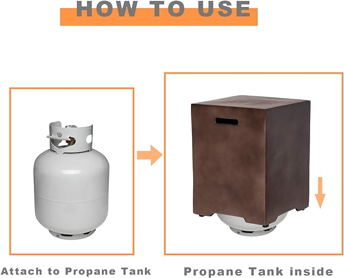 COSIEST 2-Piece Outdoor Propane Firepit Table Set w Tank Table, CSA Certified, 42 inch Dark Fire Table (50,000 BTU) w 16 inches Tank Cover Side Table 20lb for Garden,Pool,Backyard