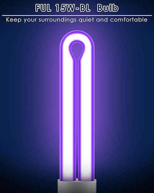 PACETAP 2Pack FUL15W BL Replacement Bulbs with 4 Pin Base, Indoor Outdoor 15W U Shape Lamp Tube Compatible with T6 T8 T9(Black)