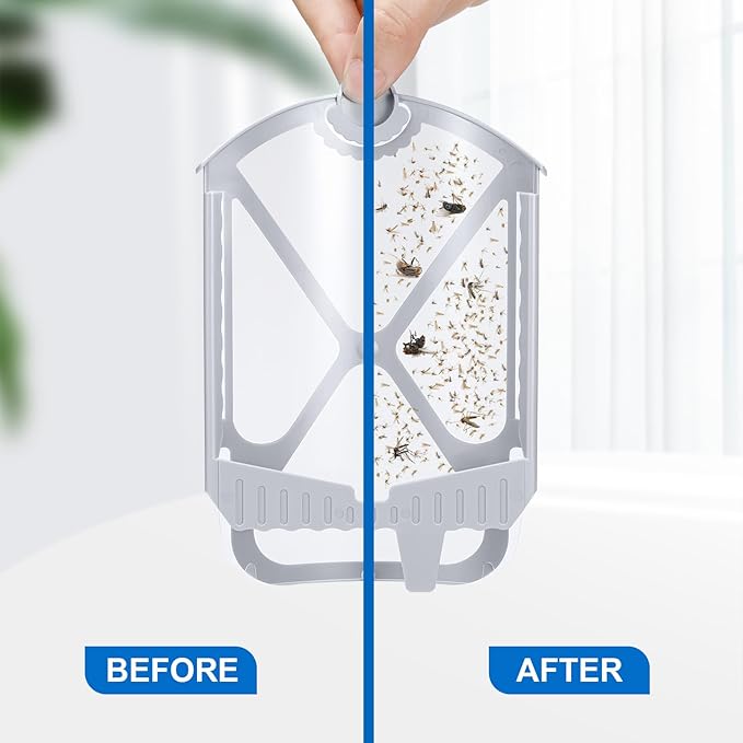 2 Flying Insect Traps & 2 Cartridges - Compatible with ZEVOM364A Refill - Plug in Fruit Fly Trap for Indoor - Bug Catcher for Gnats, House & Fruit Flies - Use in Any Room (2 Device & 2 Cartridges)