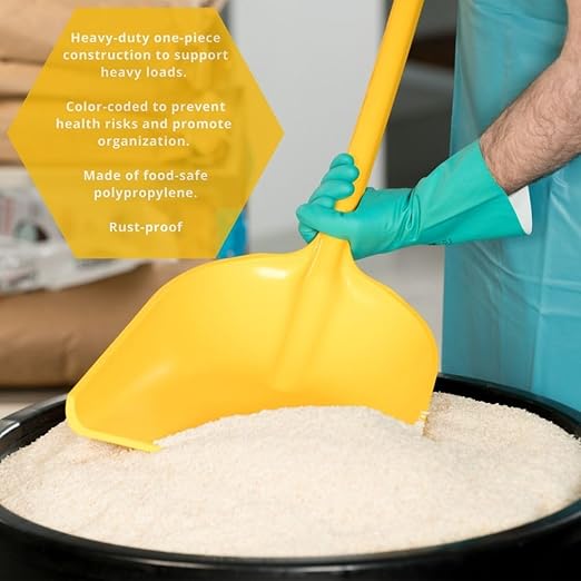 SPARTA 41077EC04 Plastic Sanitary Shovel, Food Safe Plastic Shovel For Commerical Kitchens, 14 Inches, Yellow