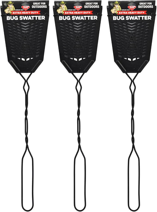 Enoz Sergeant Swat Bug Swatter - 3 Pack - Heavy Ultra Duty Manufactured Flyswatter - Environmentally Conscious, Effective, and Inexpensive Method to Control Flying Insects