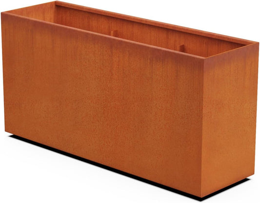 Corten Steel Planters | 60x18x30 Large Rectangular Planter for Outdoor Plants | Extra Large Outdoor Planter Box for Modern Landscape & Privacy Screen