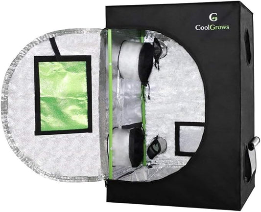 Grow Tent, 2x2 Feet Mylar Grow Tent with Obeservation Window and Floor Tray for Indoor Plant Growing (24"x24"x36")
