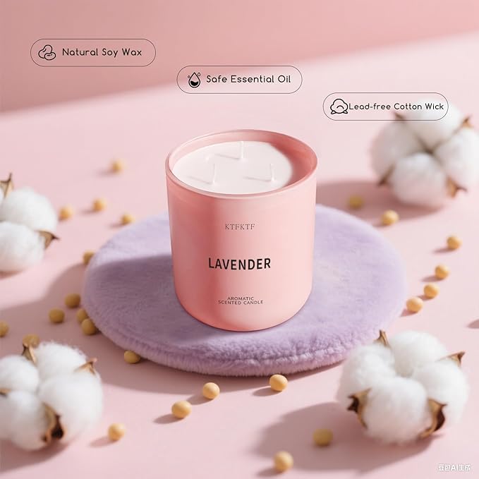 Lavender Scented Candle for Home, 14.1oz 80H Long Lasting Aromatherapy Candles for Sleep & Calm, Non-Toxic Essential Oil & Soy Wax | Floral Relaxation Fragrance