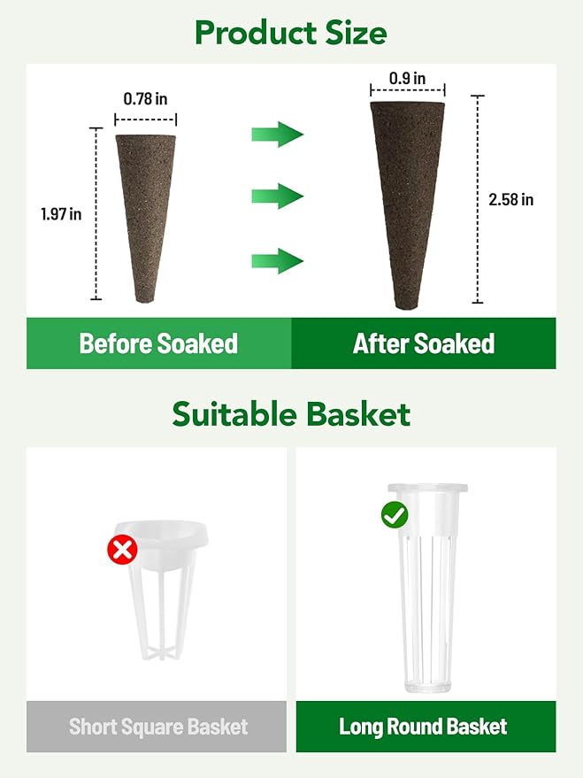 Growell Grow Sponges 120 Pack, Seed Pods Replacement Compatible with Aerogarden and Others, Hydroponic Sponges for Indoor Growing Systems