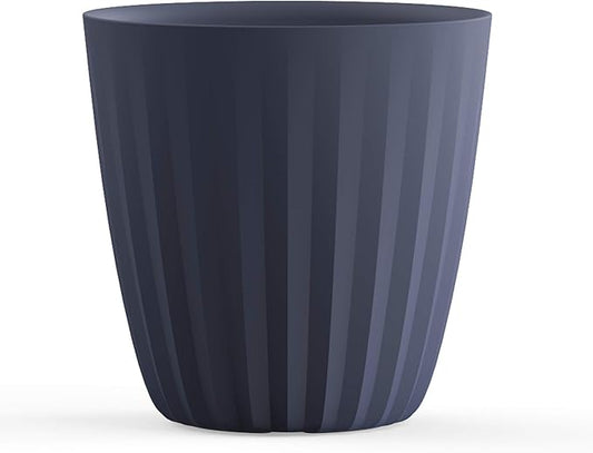 Crescent Garden Pleat Modern Decorative Planter, Indoor/Outdoor Pot, Extra Large Resin Plant Pot - 27" W x 32" H (Midnight)
