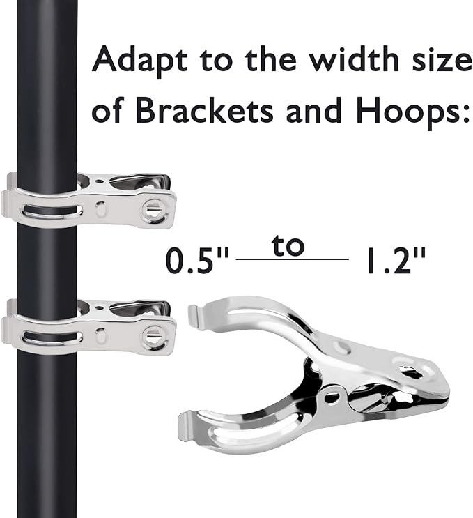 BESTEEL Upgraded 40 PCS Garden Clips, Greenhouse Clamps 100% Stainless Steel Heavy Duty Greenhuose Clips for Netting - Strong Grip to Hold Down Shade Cloth or Plant Cover on Garden Greenhouse Hoops